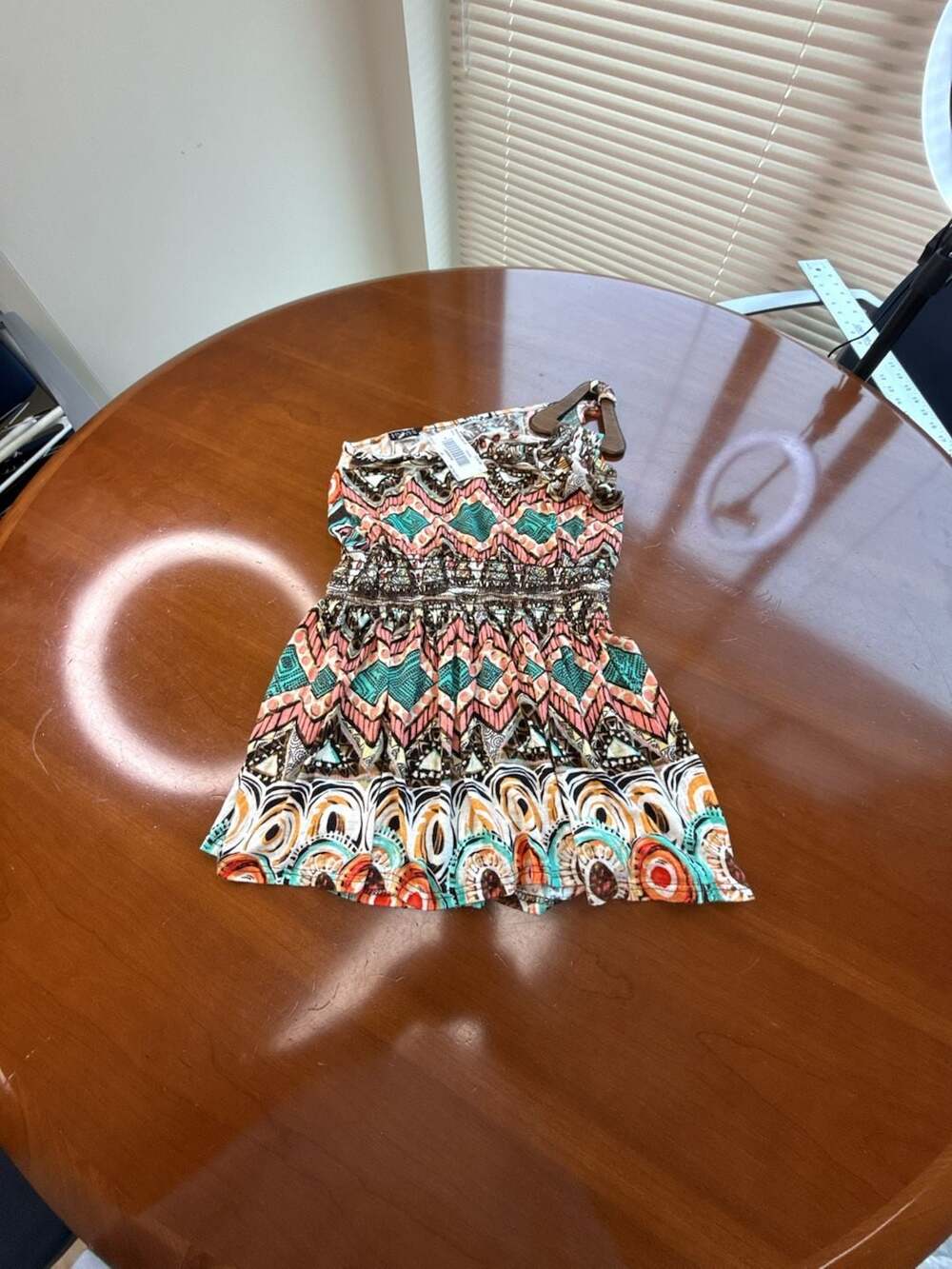 Joyce Leslie One Shoulder Geometric Print Dress